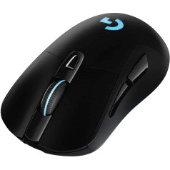 Logitech G703 LIGHT SPEED bezvadu spēļu pele ar HERO 16000 dpi sensoru, bezvadu savienojums, LIGHTSYNC RGB, saderīga ar POWERPLAY, mazs svars 95 g, melna - vācu iepakojums