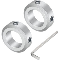 avota karte Schraubschaftmanschette für 14-mm-Schaft, 2 Klemmmanschetten 24 mm Außendurchmesser, 8 mm Dicke, Klemmkragen aus Aluminiumlegierung mit M5-Setschrauben und einem Schraubenschlüssel