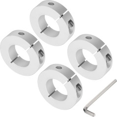 sourcing map Einzelteil-Wellenkragen-Set für 30-mm-Schaft, einteilig, 4 Klemmmanschetten, 55 mm Außendurchmesser, 15 mm Dicke, Klemmkragen aus Aluminiumlegierung mit M6 Stellschrauben und einem