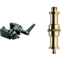 Manfrotto 035 Superclamp Universal Mounting Mechanism (Aluminium) Black & Adapter Spigot (16mm)