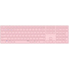 Rapoo E9800M bezvadu tastatūra Bezvadu tastatūra Bezvadu tastatūra ar uzlādējamu akumulatoru Plakana alumīnija konstrukcija DE izkārtojums QWERTZ PC & Mac - rozā krāsā