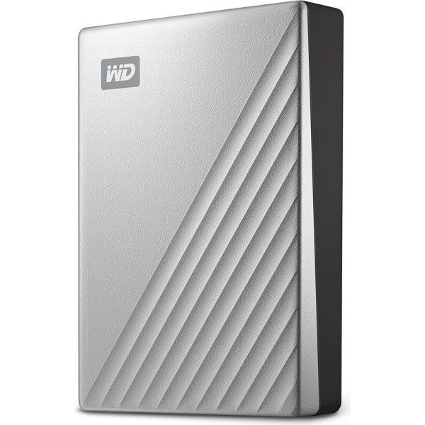 WD My Passport Ultra for Mac 6TB ārējais cietais disks (mobilā krātuve, lejupielādējama programmatūra, aizsardzība ar paroli, saderīgs ar Mac, viegli lietojams) Sudraba krāsā