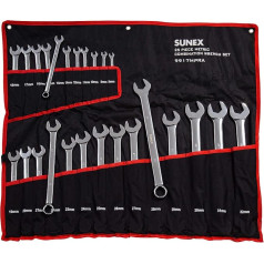 Sunex Tools 9917MPRA Ringmaulschlüsselsatz, metrisch, V-Nut, 8 mm - 32 mm, komplektā pulēta, 25 gabali (kopā ar roļļu)