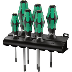 Wera 05028059001 Kraftform Plus 367/6 TORX HF (turēšanas funkciju) skrūvgriežu komplekts, TX10 līdz 40, 6 gab.