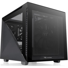 Thermaltake Divider 200 TG Black | Micro ATX PC Case | 3 x Tempered 3 mm Glass Side Panel | Black