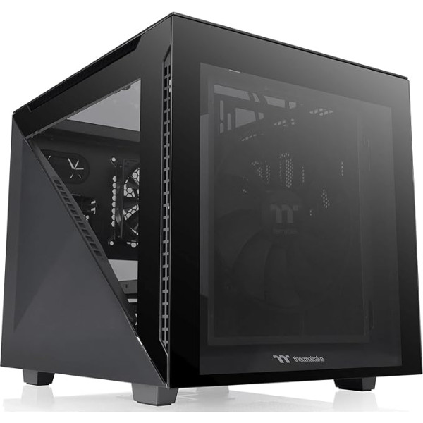 Thermaltake Divider 200 TG Black | Micro ATX PC korpuss | 3 x rūdīts 3 mm stikla sānu panelis | Black