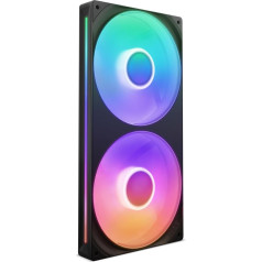 NZXT F280 RGB Core - 280mm Single Frame Fan Unit with 2 x 140mm RGB Fans - Speed and Lighting Control - High Static Pressure and Airflow - 8 aRGB LEDs per Fan - Black