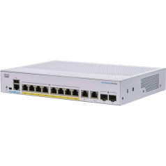 Cisco Business CBS250-8FP-E-2G Smart Switch | 8 GE porti | Full PoE | Ārējais barošanas avots | 2 x 1G Combo porti | Ierobežota mūža aizsardzība (CBS250-8FP-E-2G)