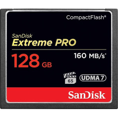 SanDisk Extreme Pro CompactFlash Speicherkarte 128GB (UDMA7, 4K- und Full-HD-Videos, VPG 65, temperaturbeständig, 160 MB/s Übertragung)