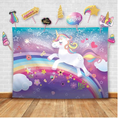 Magic Unicorn Theme Photography Background and Studio Props Great as Party Photo Stand, Rainbow Birthday Party Accessories and Princess Baby Shower Decorations