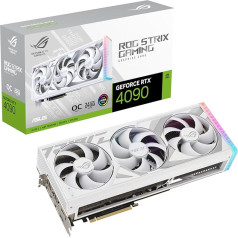 ASUS ROG Strix GeForce RTX 4090 24GB White OC Edition spēļu grafiskā karte (NVIDIA DLSS 3, PCIe 4.0, 24GB GDDR6X, HDMI 2.1a, DisplayPort 1.4a, balta, -RTX4090-O24G--)