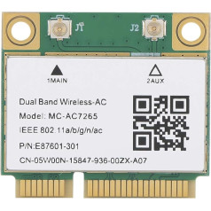 Fdit Network Bluetooth Card Dual Band Wireless AC 7265 WiFi Adapter 2.4G 300Mbps 5G 867Mbps High Speed Bluetooth 4.2 802.11a/b/g/n/ac PCI-E Half Card