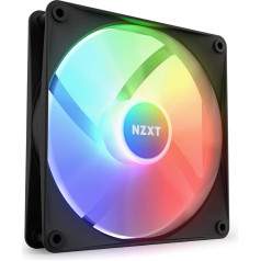 NZXT F140 RGB Core - 140mm Hub Mounted RGB Fan - 8 Individually Controllable LEDs - Semi Transparent Fan Blades - Hydrodynamic Bearing - PWM Control - CAM Software - Black