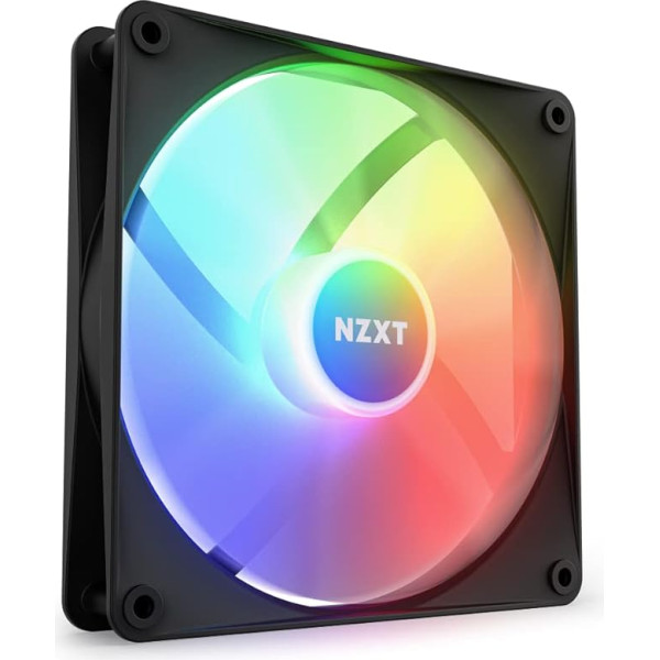 NZXT F140 RGB Core - 140 mm RGB ventilators - 8 individuāli regulējamas LED - daļēji caurspīdīgas ventilatora lāpstiņas - hidrodinamisks gultnis - PWM vadība - CAM programmatūra - melns