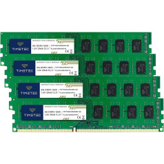 Timetec Hynix IC DDR3L 1600MHz PC3-12800 DDR3L 1600MHz bez buferizācijas, bez ECC 1.35V CL11 240-pin UDIMM galddatora atmiņas moduļa atjaunināšana (32GB komplekts (4x8GB, 1.5V))