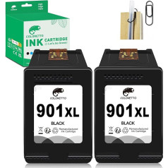 COLORETTO atjaunota tintes kasetne HP 901 XL 901XL priekš Officejet J4624 4500 g510a J4524 J4524 J4540 J4560 J4580 Multipack (2 melnas krāsas)