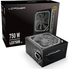 LC-POWER LC6750M 750W V3.0 PC barošanas bloki Super Silent Modular Series Full Modular Cable Management 80Plus Gold