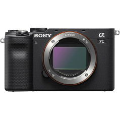 Sony Alpha 7C bezspoguļa bezspoguļa E-Mount pilna formāta digitālais fotoaparāts ILCE-7C (24,2 MP, 7,5 cm (3 collas) skārienjūtīgais displejs, reāllaika AF, 5 asu attēla stabilizācija), melns