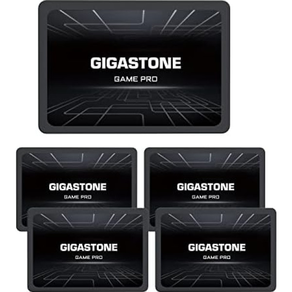 Gigastone Game Pro 256GB 5-Pack SATA III 2,5 collu iekšējais cietvielu disks, lasīšanas ātrums līdz 510MB/s. 2,5