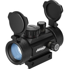 AOMEKIE Softair Red Dot Visier für 20mm/22mm Schiene Leuchtpunktvisier Rotpunktvisier mit Flip up Schutzkappe und 3 Helligkeitseinstellungen für Jagd Softair und Armbrust