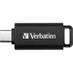 Verbatim Store 'n' Go USB-C zibatmiņas karte Compact Memory Stick ar 128 GB datu glabāšanas ietilpību Pārnēsājamā USB zibatmiņa melnā krāsā, kas ideāli piemērota mobilajam tālrunim, klēpjdatoram, datoram un piezīmjdatoram