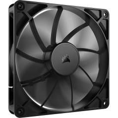 CORSAIR RS140 140mm PWM ventilators - Daisy Chain savienojums - zems trokšņa līmenis - magnētiskais kupola gultnis - vienvietīgs - melns