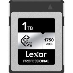 Lexar Professional Silver Series 1TB CFexpress karte, B tipa CFe karte, līdz 1750MB/s lasīšanas ātrums, CF karte ar PCIe Gen3x2, saderīga ar digitālo spoguļkameru, atgriezeniski ar XQD kameru (LCXEXSL001T-RNENG)