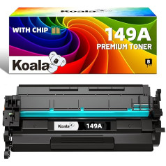 Koala (ar CHIP 149A W1490A saderīga tonera kasetne, kas paredzēta HP 149A melnā W1490A tonera nomaiņai Laserjet Pro 4002 4002dn 4002dw 4002n MFP 4102 4102 4102fdn 4102fdw printeriem (melna, 1 komplekts)