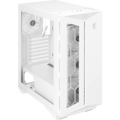 MSI MPG GUNGNIR 110R White - Premium Mid-Tower Gaming PC Case - Tempered Glass Side Panel - ARGB 120mm Fan - Liquid Cooling Supports up to 360mm Cooler - White Case