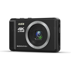 Digitālā fotokamera ar 32GB karti, 4K 44MP bērnu kamera, 2,4 collu LCD displejs, 16X digitālā tālummaiņa, kompaktā kamera bērniem, pusaudžiem un iesācējiem