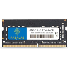 RASALAS 8GB DDR4 2400MHzPC4-19200 (PC4-2400T) Non-ECC Unbuffered 1.2V CL17 1Rx8 DDR4-2400 Single Rank 260 Pin SODIMM operatīvās atmiņas modulis portatīvajiem datoriem 8GB