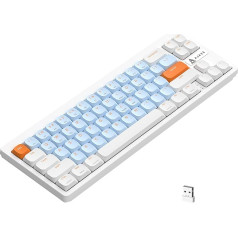 AJAZZ AKL680 mehāniskā tastatūra, 68% plakana bezvadu tastatūra, krāsu saskaņota īpaši plāna spēļu tastatūra, divrežīmu Bluetooth 5.0 un 2.4G, anti-hosting PC Mac klēpjdatoram