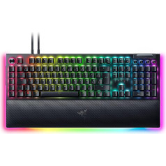 Razer BlackWidow V4 Pro (желтые переключатели) - механическая игровая клавиатура (механические переключатели, тихая, колесо прокрутки, 8 выделенных кл