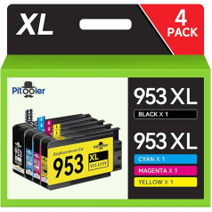 Pitooler 953xl printeru kasetnes, saderīgas ar HP 953XL Multipack, HP 953XL, saderīgas ar HP Officejet Pro 7740 7720 7720 8710 8720 7730 8218 8715 8718 8210 8725 8730 printeriem (4 iepakojumi) )