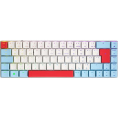 CHERRY MX-LP 2.1 Compact bezvadu kompakta spēļu tastatūra ar 68 taustiņiem, franču izkārtojums (AZERTY), RGB apgaismojums, mehāniskie MX LOW PROFILE SPEED slēdži, balta krāsa