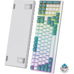 K3 mehāniskā tastatūra Ultra kompakta mini pilna izmēra C tipa USB Pro Control Freek NKRO ūdensizturīga 10 RGB Chroma Lighting LED taktilā un klikšķinoša lineārā zilā slēdža PC/Mac, QWERTY izkārtojums