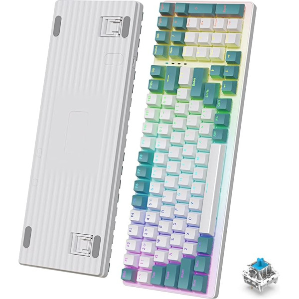 K3 mehāniskā tastatūra Ultra kompakta mini pilna izmēra C tipa USB Pro Control Freek NKRO ūdensizturīga 10 RGB Chroma Lighting LED taktilā un klikšķinoša lineārā zilā slēdža PC/Mac, QWERTY izkārtojums