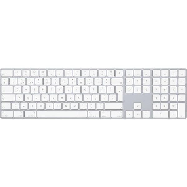 Apple Magic tastatūra ar ciparu tastatūru (bezvadu, uzlādējama) (Latviešu) - Sudraba (atjaunota)