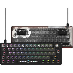 Pulsar Gaming Gears - PCMK spēļu mehāniskā tastatūra UK QWERTY izkārtojums, karsti nomaināma 60% (Barebone, melna)