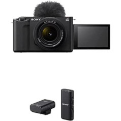 Sony ZV-E1 Pilna kadra kamera ar 28-60 mm maināmu objektīvu (kompakta un viegla, 4K60p, 12,2 megapikseļi, 5 asis un digitālā stabilizācija) + mikrofons W2BT