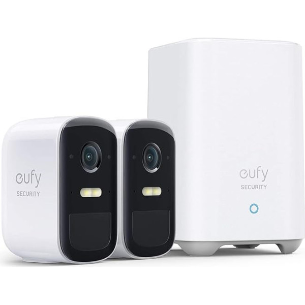 eufy Security eufyCam 2C Pro, Kabellose Überwachungskamera, Sicherheitssystem 180 Tage Akkuleistung, HomeKit Kompatibilität, 2K attēls, IP67 Wasserschutzklasse, 2 kameru komplekts (vispārīgi lietojams)