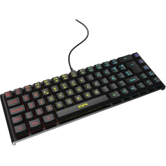 Energy Sistem Gaming Keyboard ESG K4 Compact RGB Gamer Keyboard (69 taustiņi, RGB apgaismojums, noņemams kabelis, membrāna) - melna