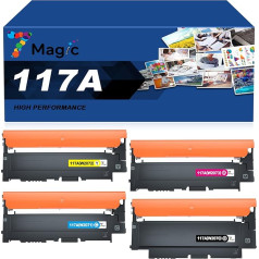 7Magic Pack of 4 Compatible HP 117A Toner Set as Replacement Toner for HP Colour Laser MFP 179fwg 178nwg 150nw 150a 179 178 150 W2070A W2071A W2072A W2073A (Black Cyan Yellow Magenta)