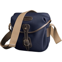 Billingham Hadley Digital Canvas Bag Navy Blue/Leather Edges Chocolate