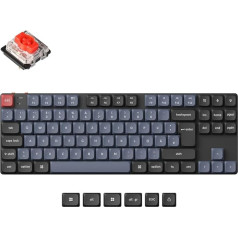 Keychron K1 Pro Ultra-Slim TKL DE izkārtojums QMK/VIA Pielāgota bezvadu mehāniskā Bluetooth tastatūra ar PBT taustiņu vāciņu ar karstās nomaiņas iespēju Gateron sarkanais slēdzis RGB apgaismojums