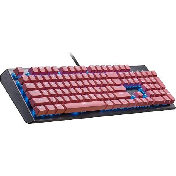 Cooler Master PBT dubulto taustiņu vāciņu komplekts mehāniskām klaviatūrām, saderīgs ar standarta ASV 104 izkārtojuma klaviatūrām, ar aizmugurgaismojumu Sakura rozā krāsā