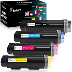 SavFinto savietojams toneris priekš Xerox Phaser 6510 Toner WorkCentre 6515 Tonera kasetne paredzēta priekš Xerox Phaser 6510N 6510DN 6510DNI 6510DNM WorkCentre 6515N 6515DN 6515DNI 6515DNM (4 Pack)