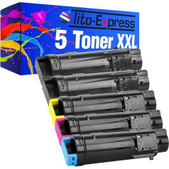 Tito-Express PlatinumSerie 5 Toner XXL suderinamas su Dell S2825 H625CDW H825 H825CDW S2825CDN juodos spalvos po 3000 puslapių