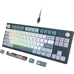 Montech MKey TKL mehāniskā spēļu klaviatūra: Gateron G Brown Pro 2.0 iepriekš eļļoti slēdži, Osakas pils motīvs, brīvība, pielāgojama RGB LED, Premium MDA profila PBT taustiņu vāciņš, karsti nomaināmi Gateron G Brown Pro 2.0 iepriekš e