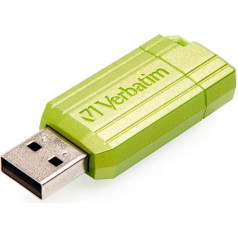 Verbatim PinStripe USB zibatmiņas karte 16GB, USB 2.0, USB zibatmiņas karte, portatīvajam datoram, ultrabookam, televizoram, autoradio, USB 2.0 zibatmiņas karte, datu zibatmiņas ar mehāniskiem savienojumiem, eikalipta zaļā krāsā